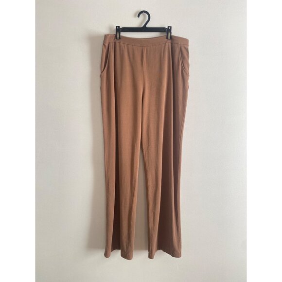 L.L. Bean Women’s Brown Knit Stretch Waist Pants With Pockets Size M - Picture 1 of 7